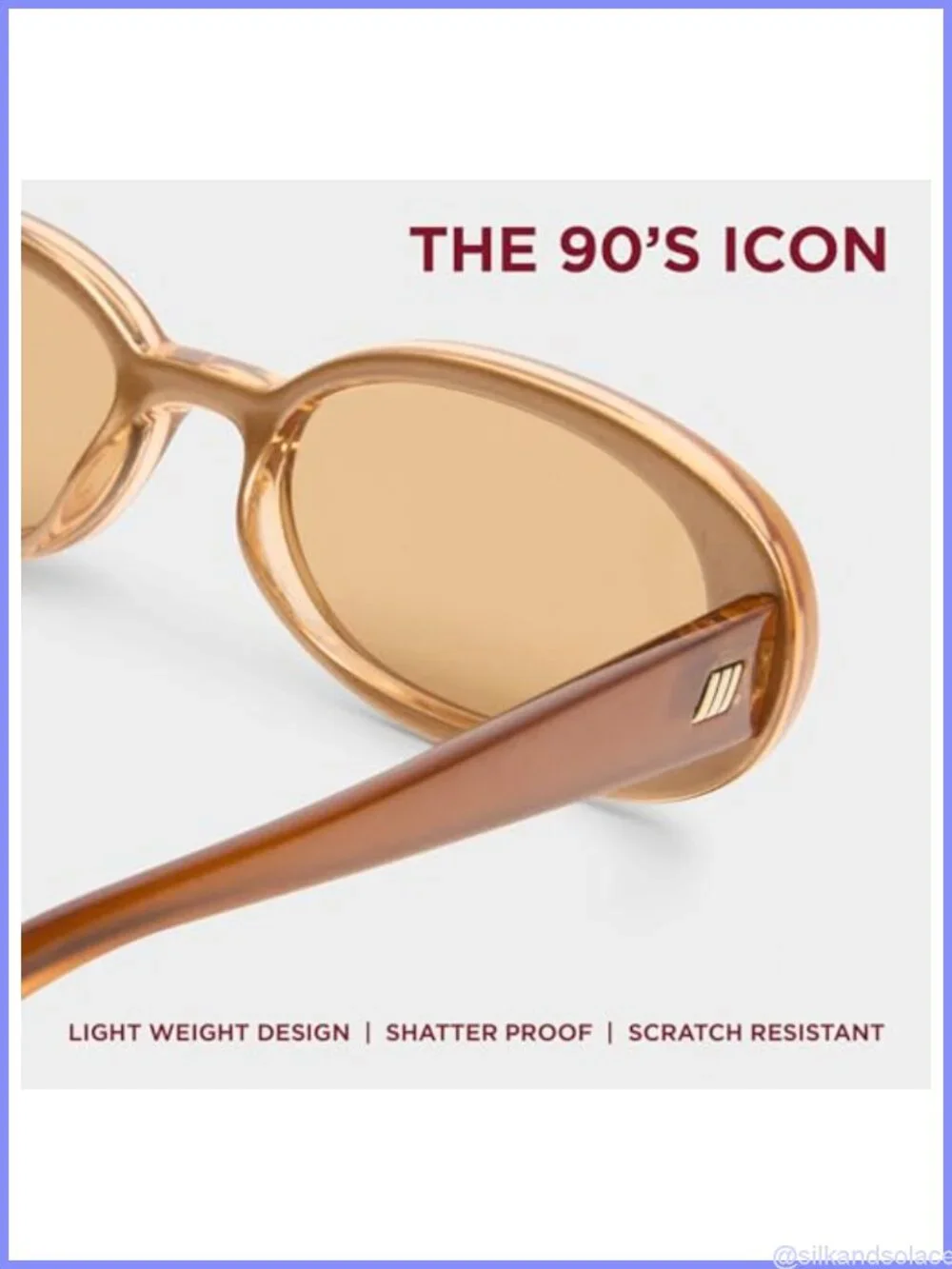 Oval Retro 90s Style Sunglasses Polarized UV Protection Half-Frame